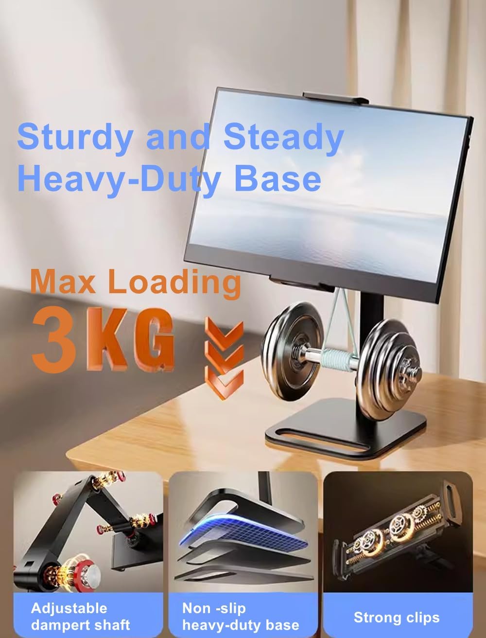 12-17.3 Inch 16 Inch 12.9inch Portable Monitor Holder for Screen Desk Holder Metal Stand Universal Expandable Display