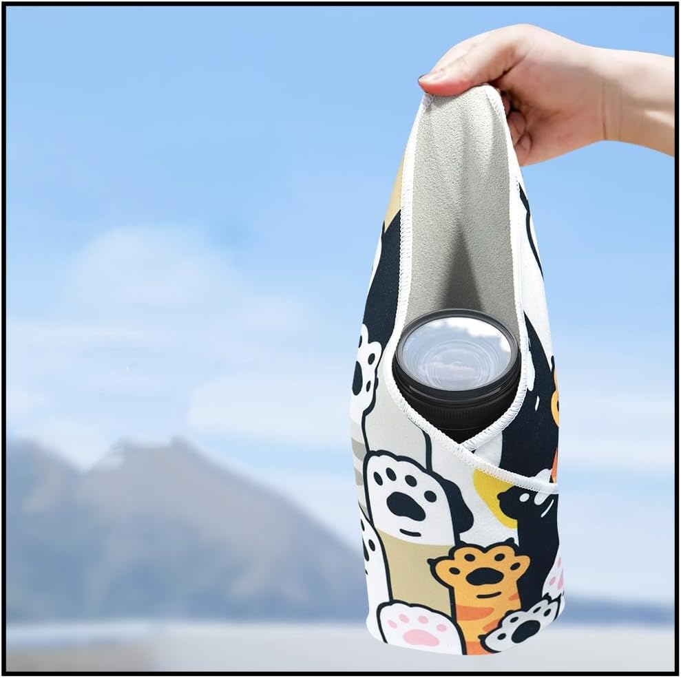 ATGTAAE 20x20 2-in-1 50x50cm Padded Camera Wrap Cloth with Suede Eyeglass Cleaning & Storage Pouch, Microfiber