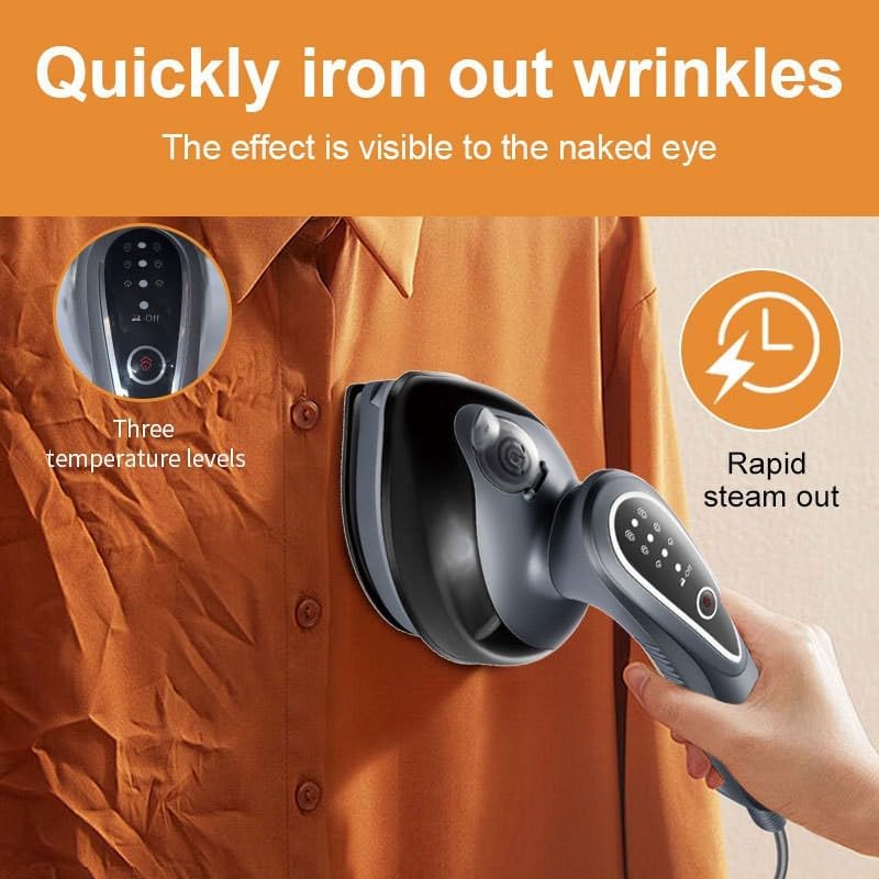 Skiennix Travel Steamer Iron - 1100W Handheld Portable Steamer with 120ml Tank | Fast 25s Heat-Up (Gray)