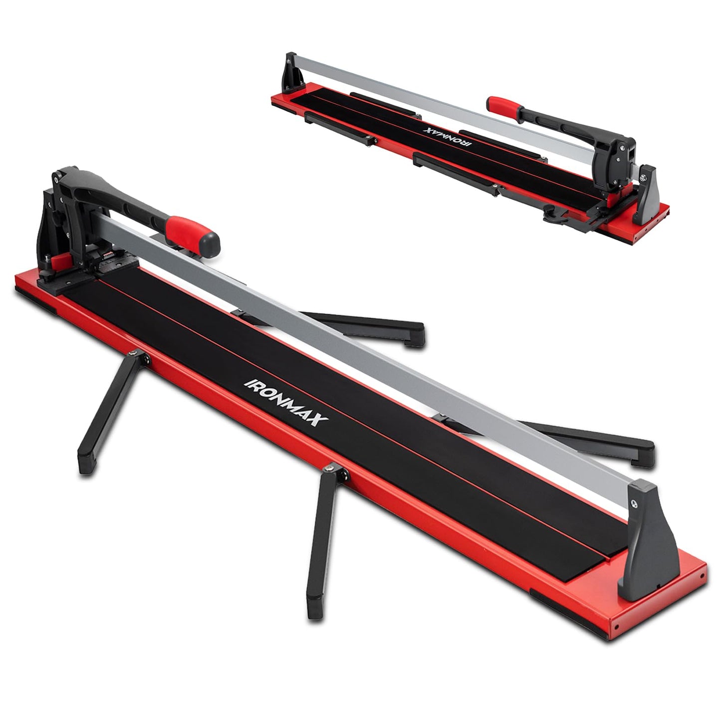 IRONMAX 48 inch Manual Tile Cutter, Professional Ceramic Tile Cutter Tools with Ergonomic Handle, Removable Scale, Adjustable Brackets, Porcelain Cutting Machine with Tungsten Carbide Cutting Wheel