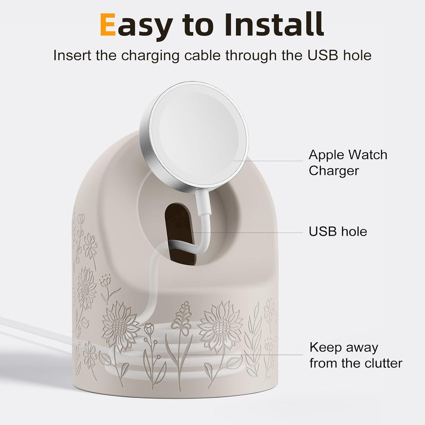 Comvin 11 10 9 8 7 6 5 4 3 2 1 (49mm 46mm 45mm 44mm 42mm 41mm 40mm 38mm), Charger Stand Compatible with Apple Watch