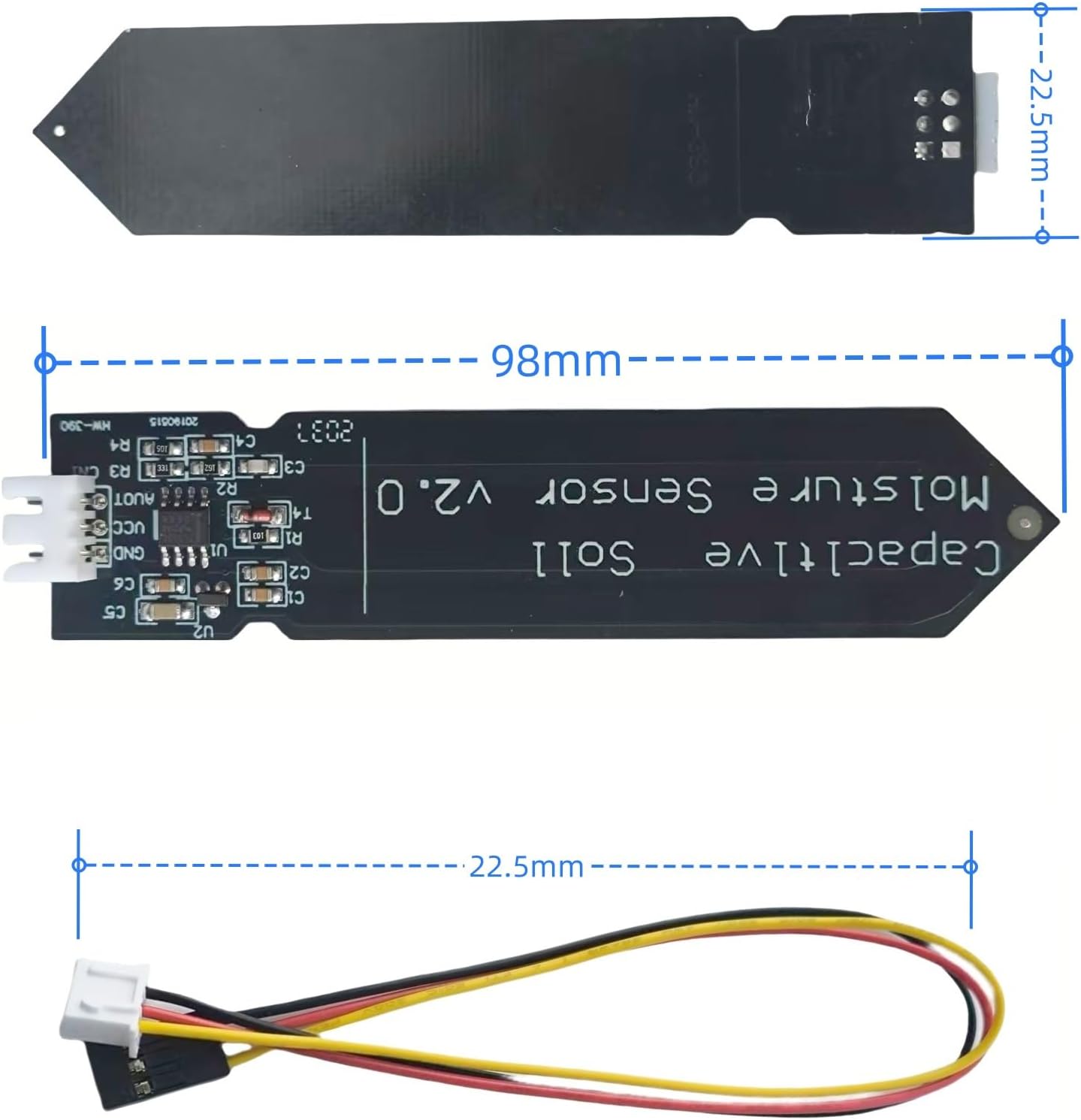 MTDELE 10Pcs 3.3V Capacitive Soil Moisture Sensor Module Compatible with for Arduino Raspberry Pi DIY