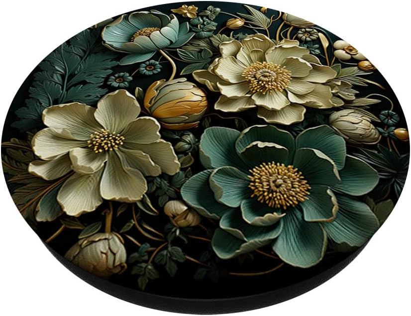 botanical and succulent designs Floral Flower Beautiful Flowers and Leaves Green PopSockets Adhesive PopGrip