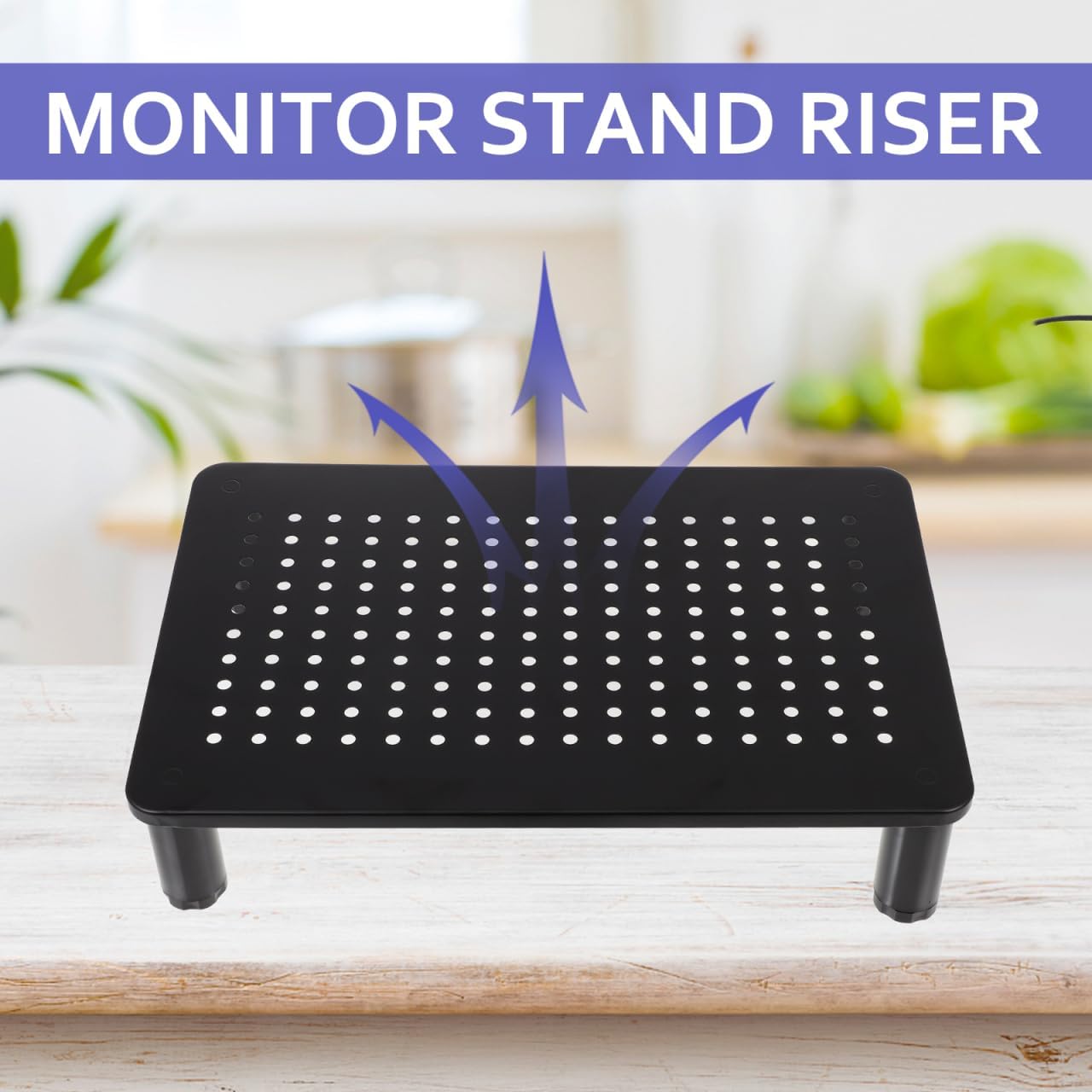 Settings ARTIBETTER Adjustable Computer Monitor Stand Riser with Level Height Up to Load Sturdy Desktop Organizer