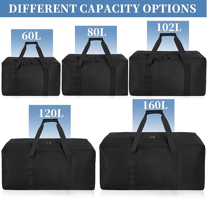 Extra Large Travel Duffle Bag, 120L Gear Bag for Men and Women, Storage Bag Ideal for Overnight Camping and Weekend Getaways