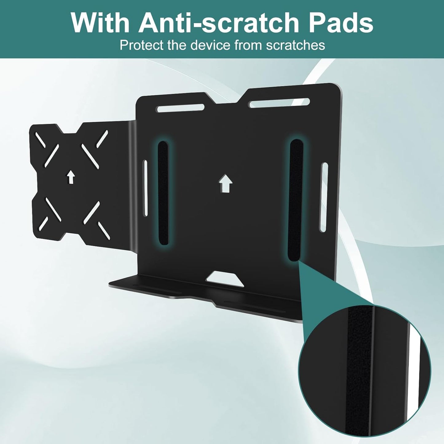 Bedycoon Universal Small Device VESA Mount can Connect VESA Arms, Adjustable Strap for MFF, Small Computers, Modems