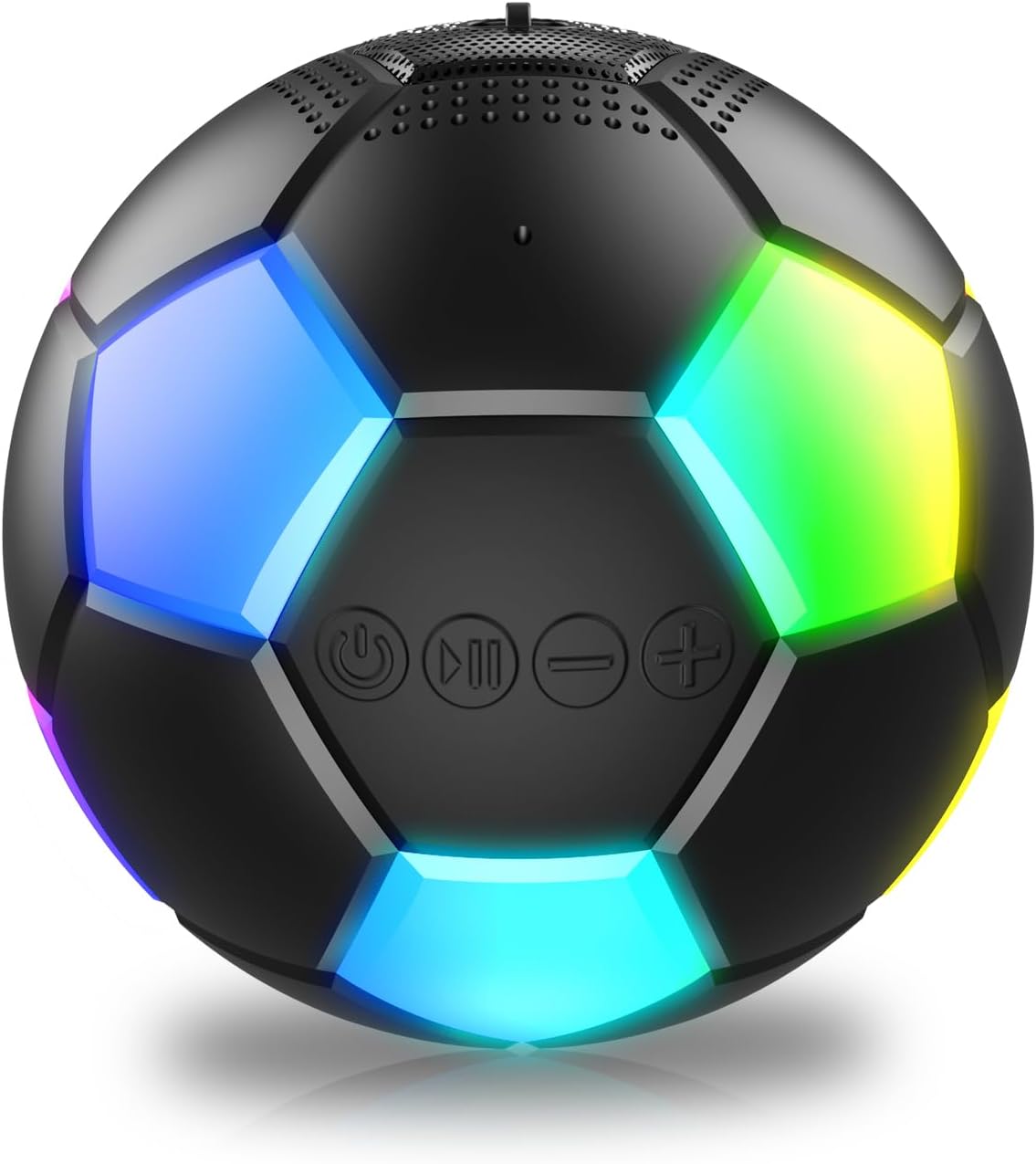RZLCCL IPX6 5W Soccer Ball Shaped Speaker, Portable Wireless Speaker with LED Light, Waterproof, Stereo, TWS Pairing