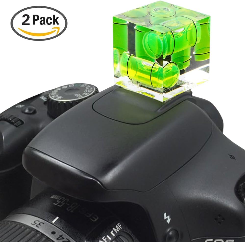 SENHAI 3 (2 Pack) Triple Axis Hot Shoe Bubble Spirit Level Compatible Compatible for Canon Nikon Pentax DSLR Camera