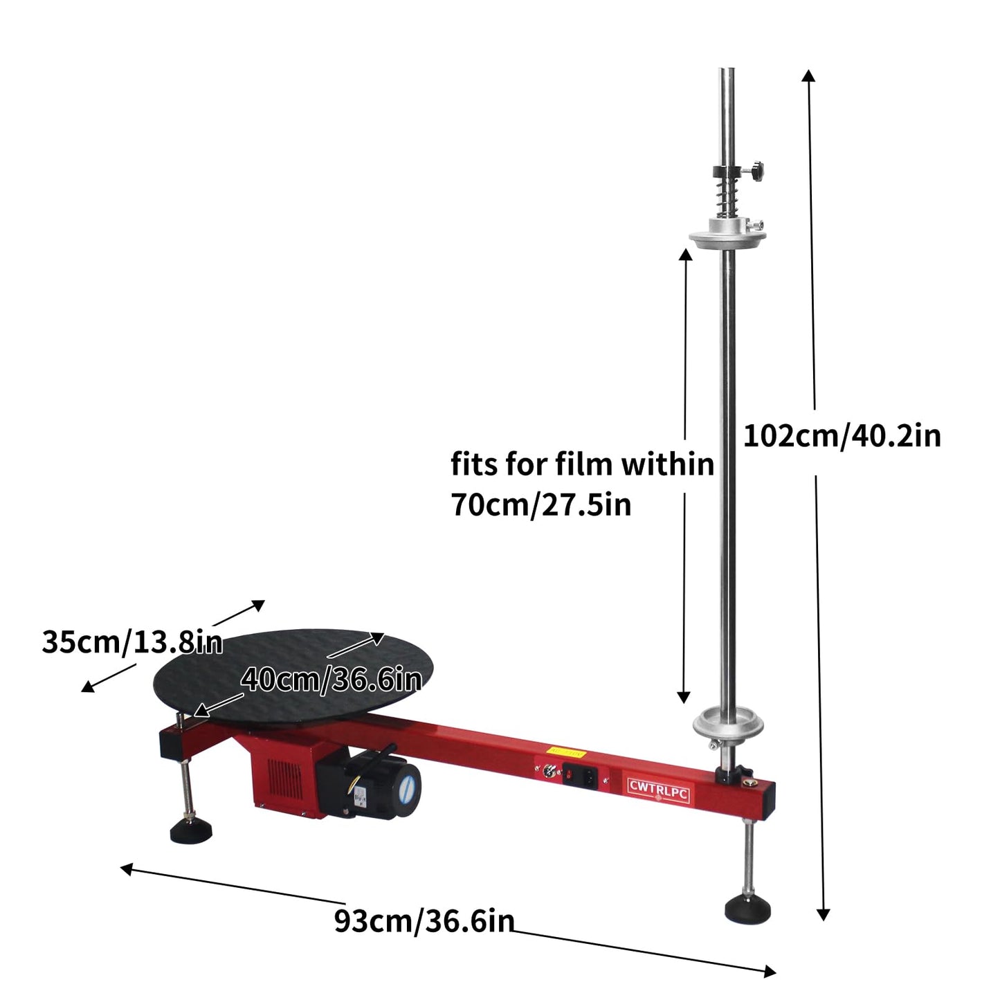 Electric Stretch Film Wrapping Bench,Film Dispenser Wrap Machine,Heavy Duty Film Wrapper Table Pallet Box Shrink for 12-28in Film, 110V