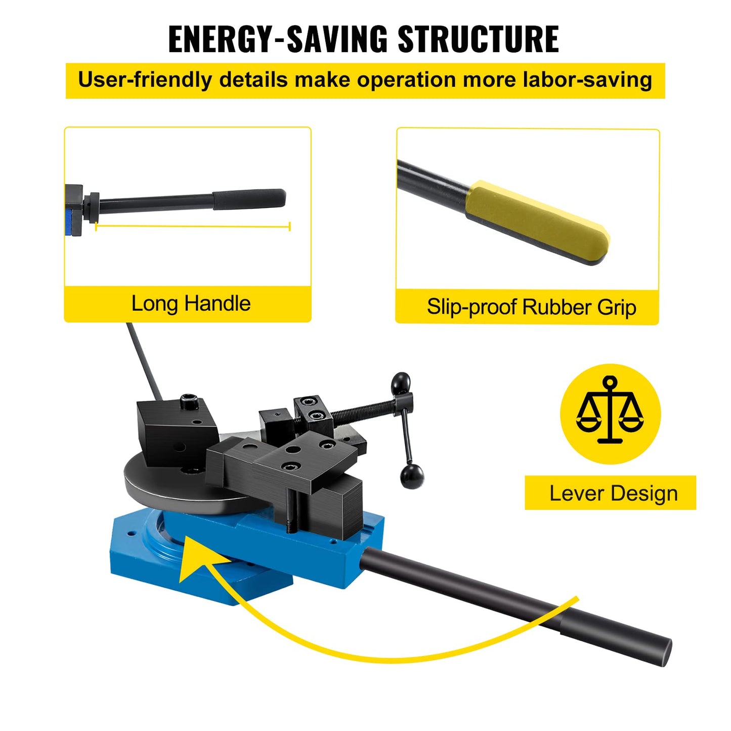 VEVOR SBG-40 Manual Bender High-Hardened Steel Scroll Bender Combination of Scroll Radius and Angle Bending Universal Metal Rod Bender For Steel Brass Cooper Aluminum