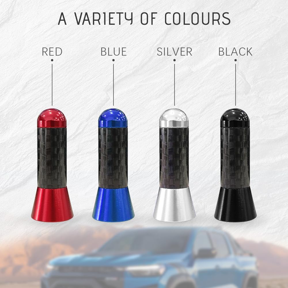 HAOBO 4 2 Car Short Antenna, Carbon Fiber Car Audio & Video Antennas for AM/FM Reception, Universal Replacement Car