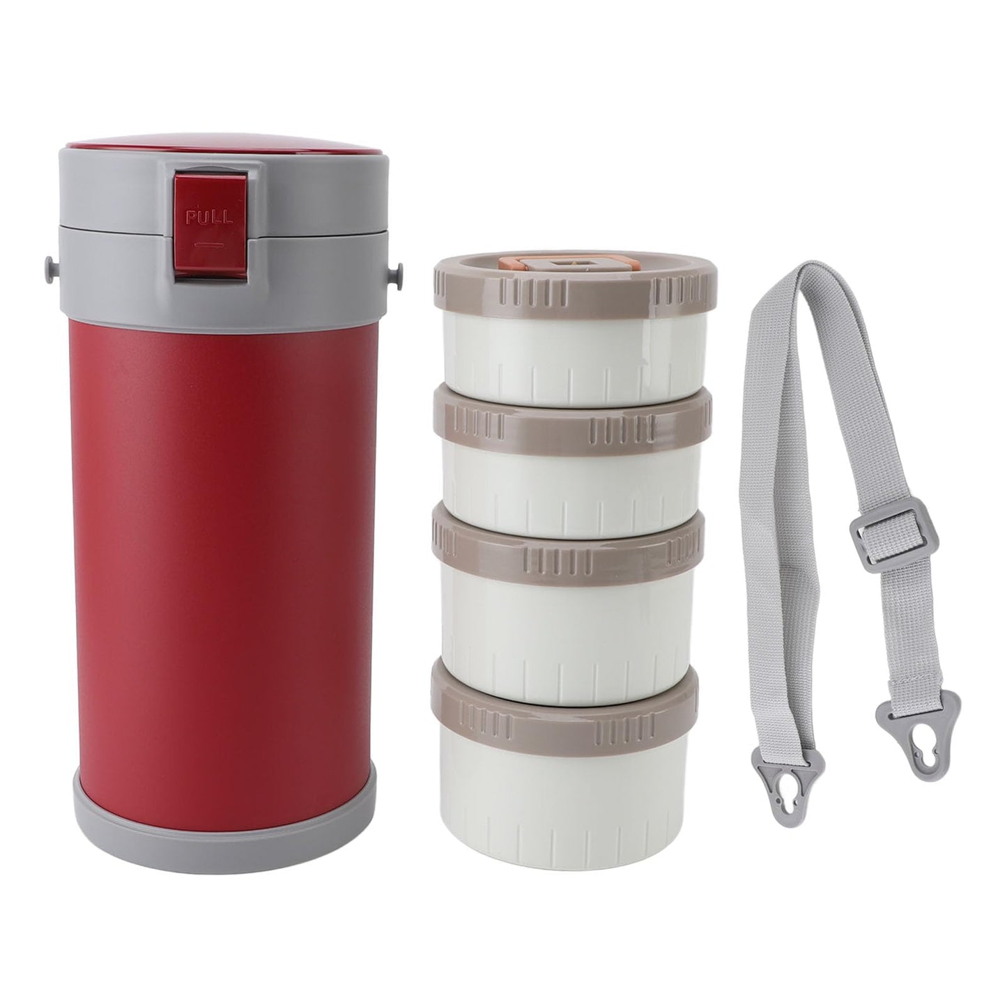 Oreilet for Hot Food, 304 Stainless Steel 2.9L Stackable Insulated Food Jar with 4 Tiers, Leak Proof Thermal Lunch Box Vacuum Carrier Soup Container for Office Outdoor