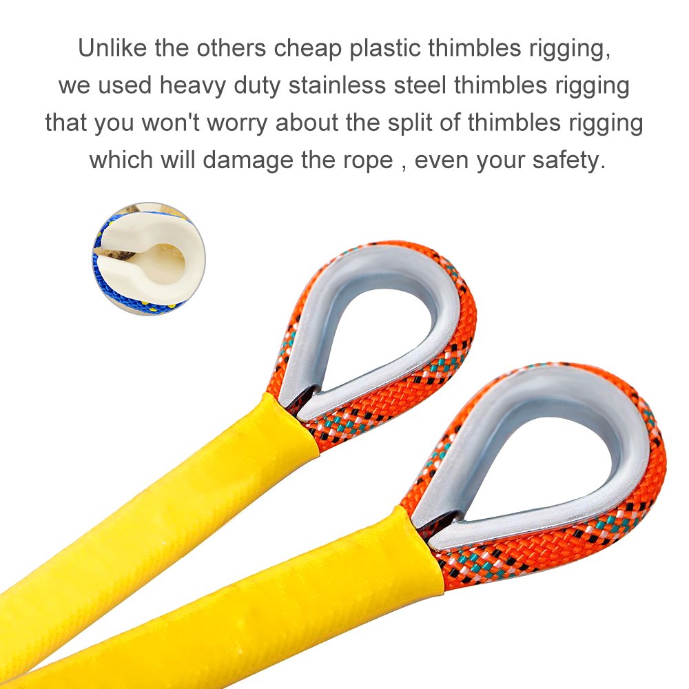 X XBEN Outdoor Climbing Rope 10M (32ft) Rock Climbing Rope, Escape Rope Climbing Equipment Fire Rescue Parachute Rope (32 Foot) - Orange