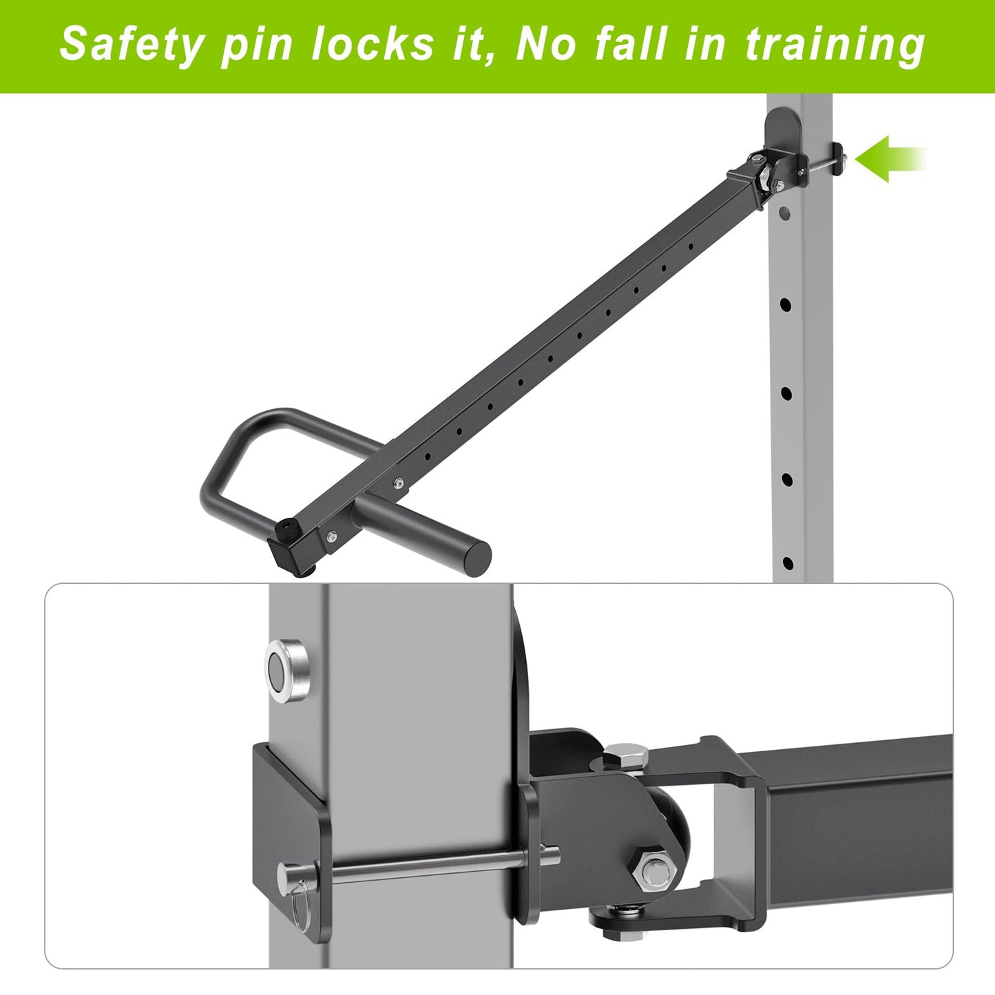 SELEWARE Heavy Duty Adjustable Jammer Arms Lever Arms - 600 lbs Capacity, Alloy Steel, Fits 3'' x 3'' Power Racks with 5/8" or 1" Holes, Home Gym Strength Training, Compatible with 2" Olympic Plates