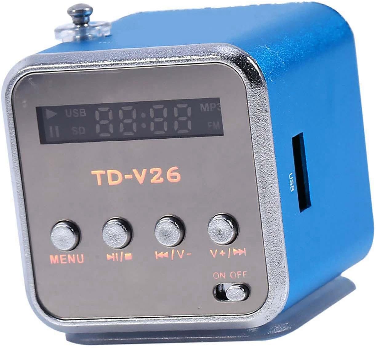 Zerone MP3 5W 5x5cm Mini Speaker Digital Music Player, with FM Radio Portable Audio Player Supports TF/USB Output