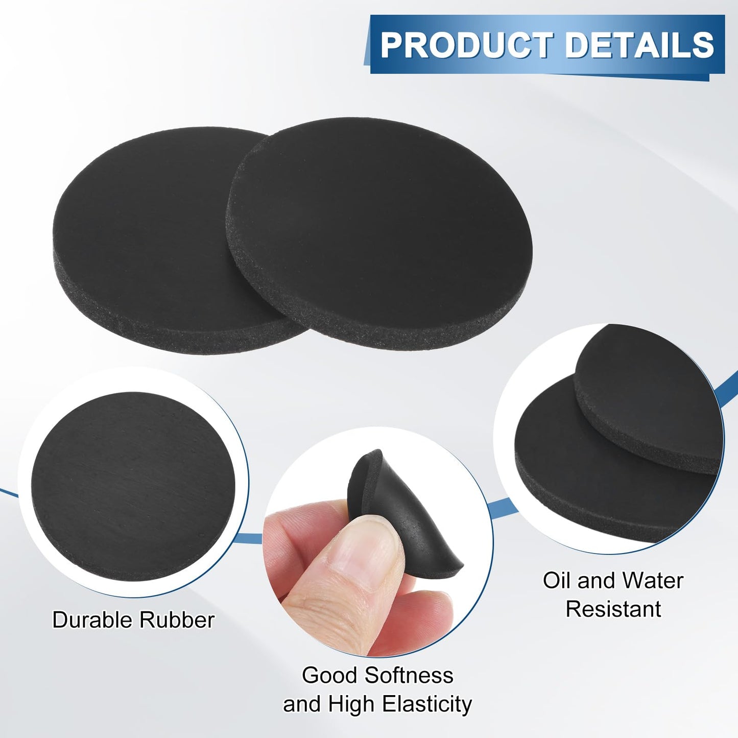 M METERXITY 30-Pack Rubber Solid Discs Washers, 30mm OD x 3mm Thickness Anti-Vibration Noise-Reducing Rubber Spacer Pads Gasket Bushings for HVAC/Washing Machines/Furniture/DIY Gasket Craft