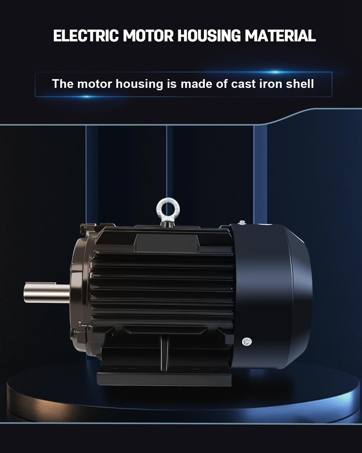 5HP Electric Motor Three Phase Motor 1480/1770 RPM,184T Frame,1-1/8"Shaft Diameter CW/CCW Cast Iron Shell Air Compressor Motor