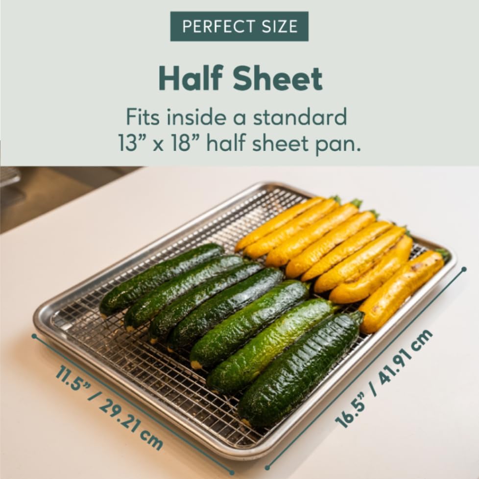 Ultra Cuisine Cooling Rack Set | Heavy-Duty 100% Stainless Steel | Oven & Dishwasher Safe | 11.5 x 16.5-Inch | Set of 2