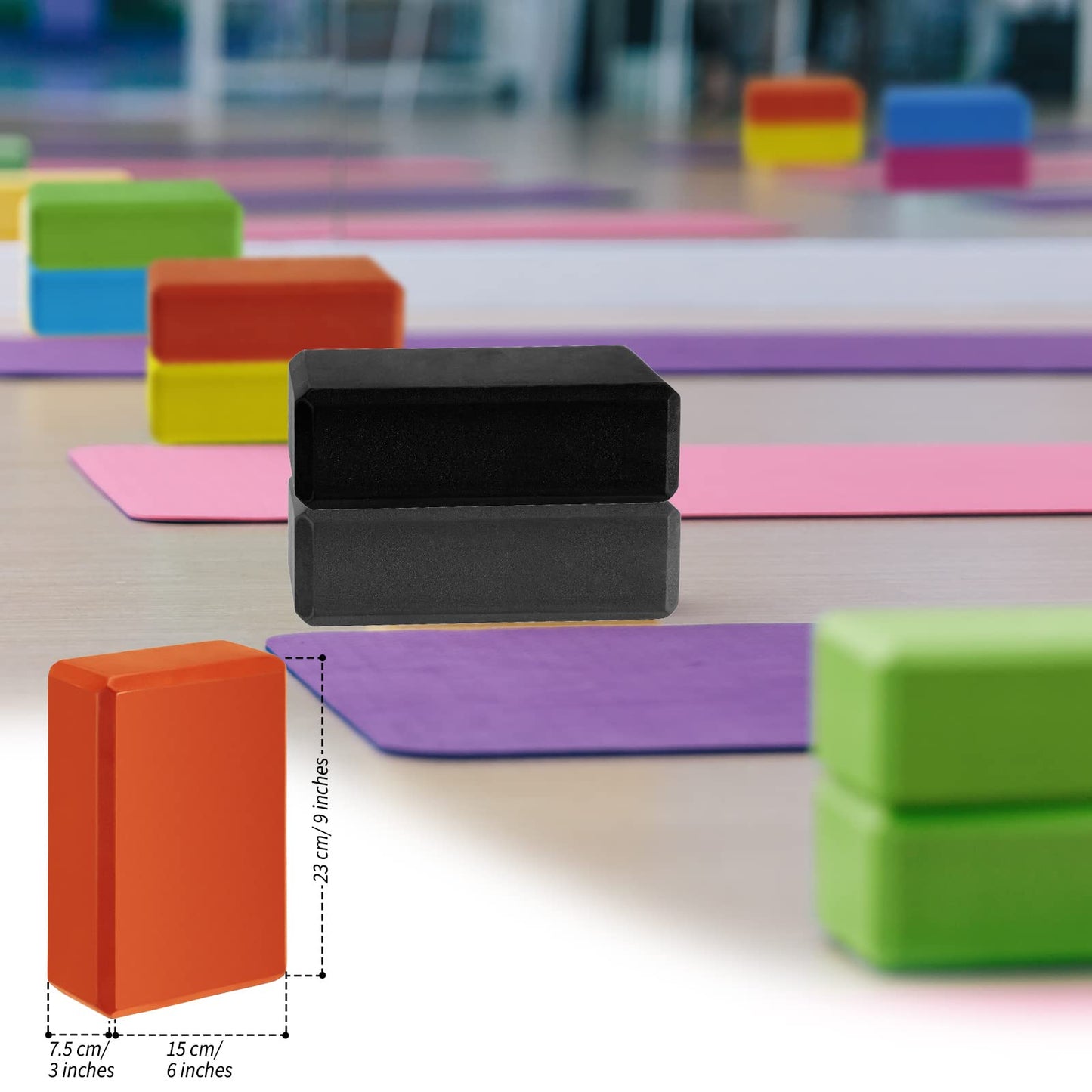 10 Pcs Foam EVA Yoga Blocks Lightweight Yoga Bricks Non Slip Supportive Foam Blocks Yoga Prop Accessories for Yoga, Pilates, Stretching and Meditation, Women Men Yogi Yoga Beginners (Mixed Colors)