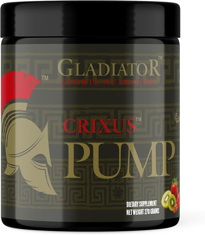Crixus Pump Stimulant Free Nitric Oxide Pre-Workout Powder | Strength ??Performance | Great Taste for Men & Women (30 Servings, Stawberry Kiwi)