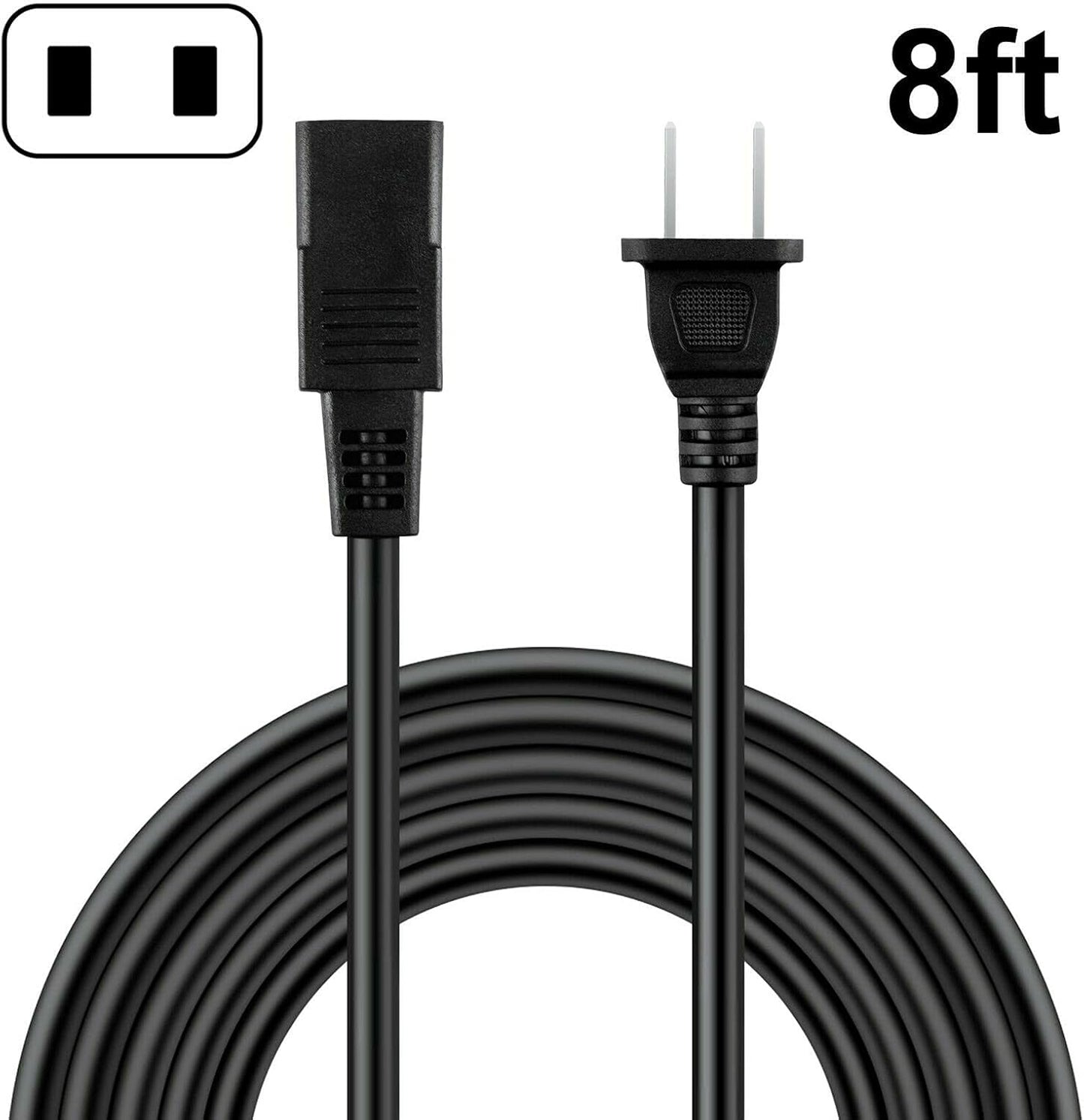 KONKIN BOO 8ft 2-Prong A77 B77 PR99 Square AC Power Cord Cable Lead for Studer Revox Reel to Reel Tape Recorder MKI