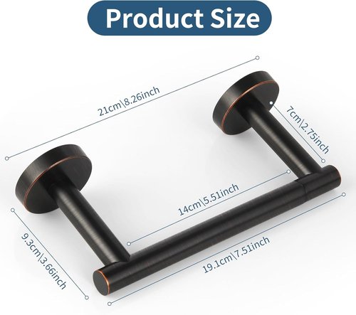 Newfun Toilet Paper Holder - Oil Rubbed Bronze | Adjustable Double Post Design, Wall Mount, SUS 304 Stainless Steel