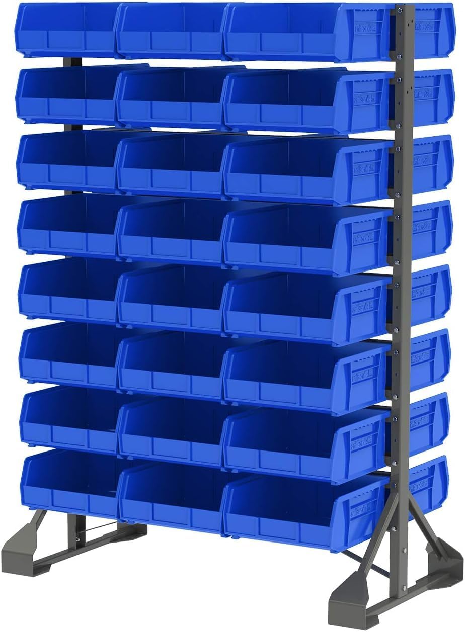 Akro-Mils Plastic Storage Bins - Space-Saving Stackable Organizers for Garage & Pantry | 11" x 11" x 5", Black, 6-Pack