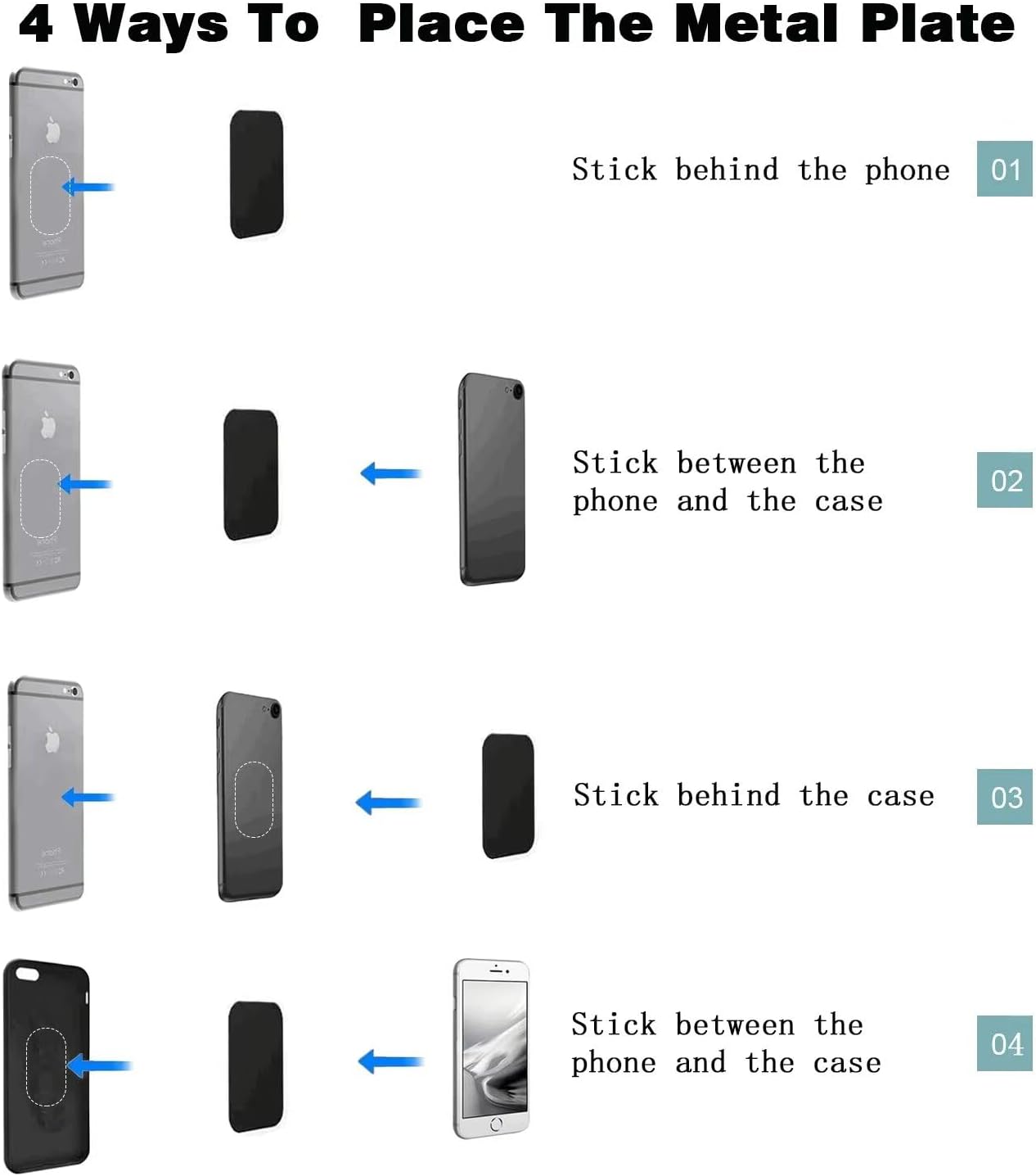 Adhesive Thin Metal Plates(Compatible with Magnetic Mounts)