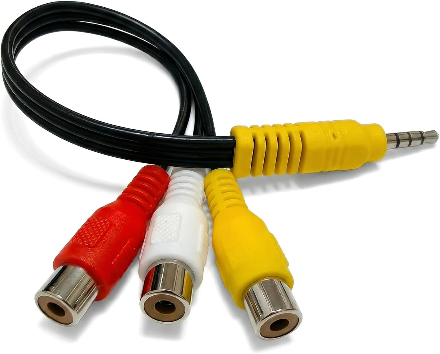 Ruichuan100 3.5mm 3 AV Adapter, AV in Adapter Cable, Male to RCA Female Video AV Component Adapter Cable for TV & Home