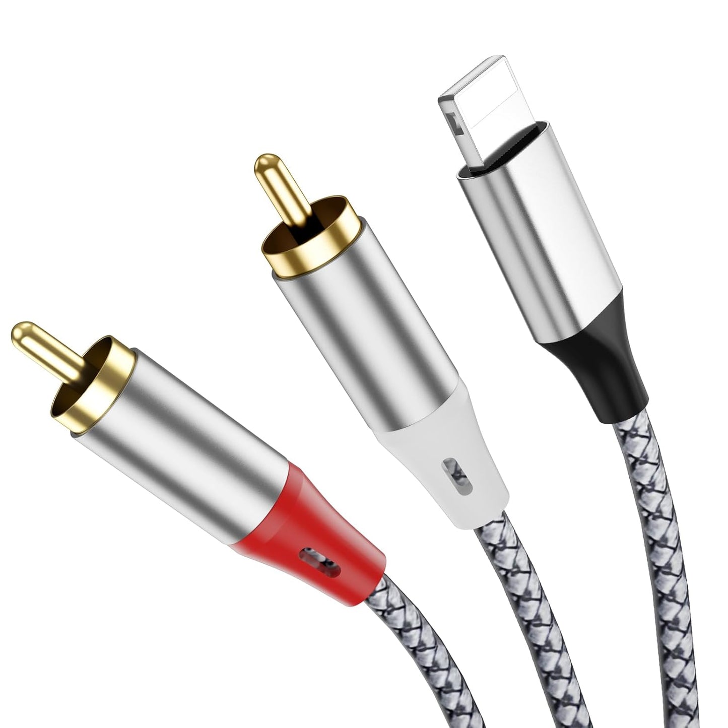 Liaoan Weiyu 2 2 MP3 Ligh-tning to RCA Stereo Adapter Cables, Lig-htning to RCA Audio Cables, Suitable for TVs