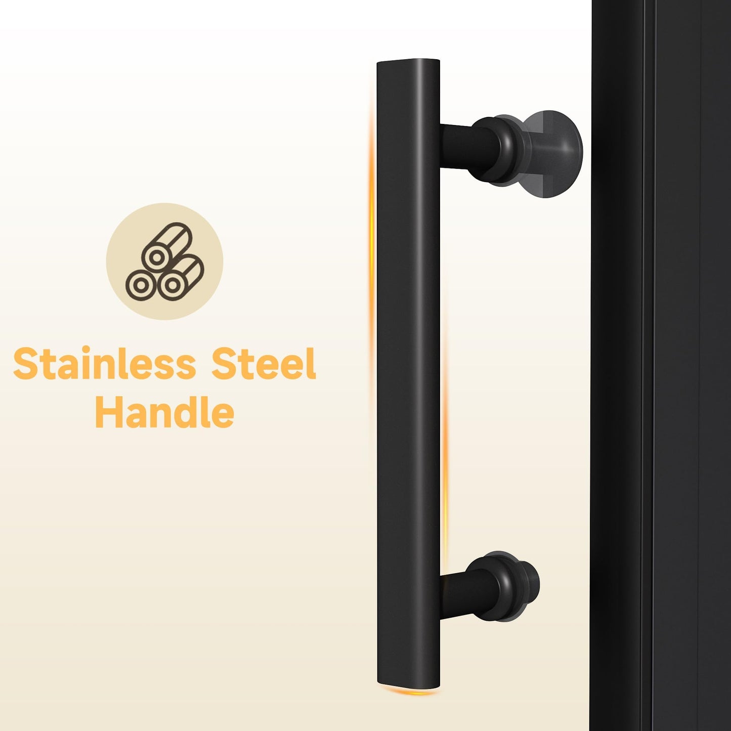 SL4U Bifold Shower Door, 34" W x 72" H, 1/4" Tempered Glass Shower Door, Foldable Shower Glass Door, Easy to Clean, Matte Black Finish