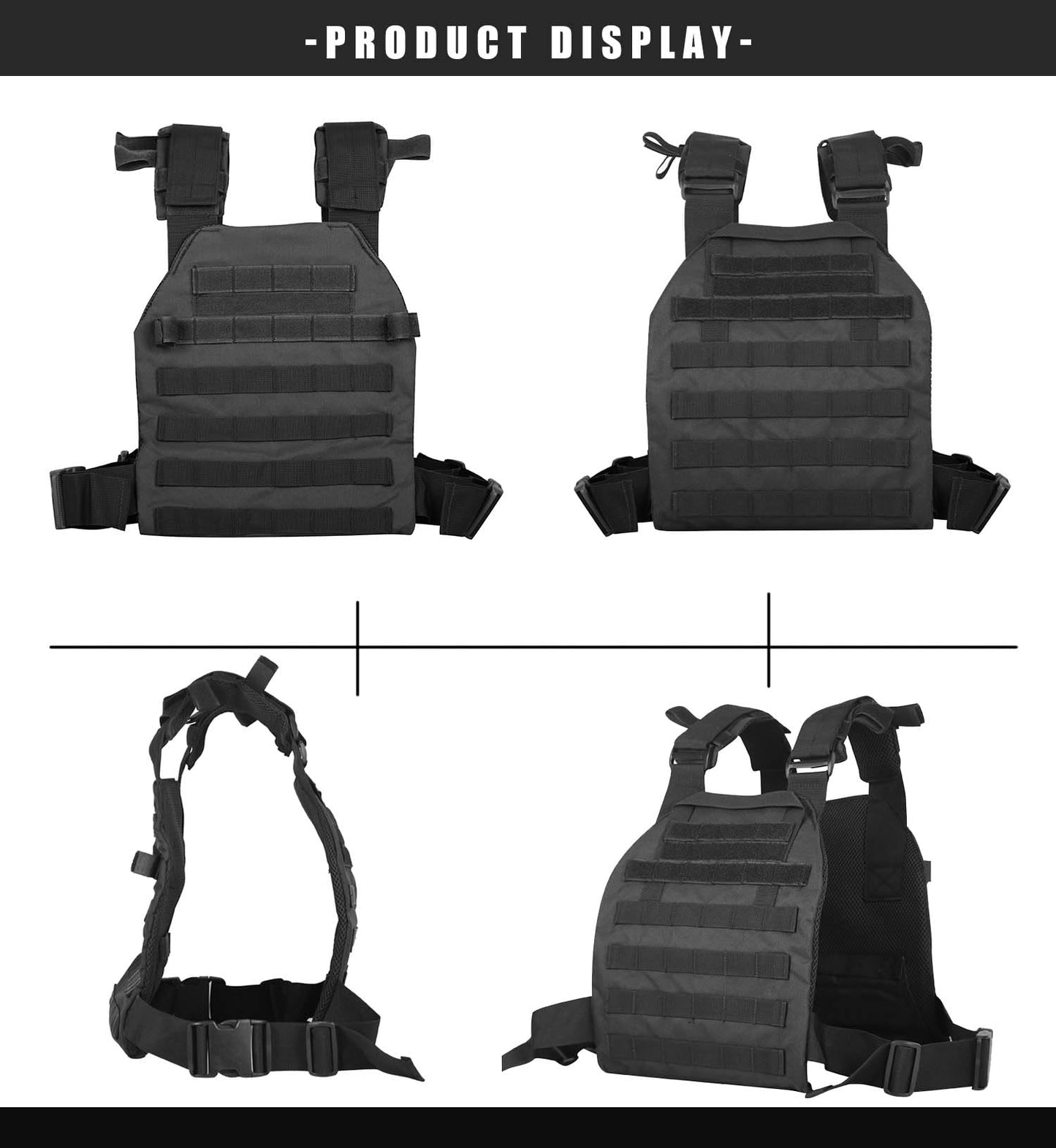 Miramrax Weighted Vest for Men and Women Weight Vests Adjustable Strength and Endurance Training Fitness Workouts Tactical Running Gym (Black)