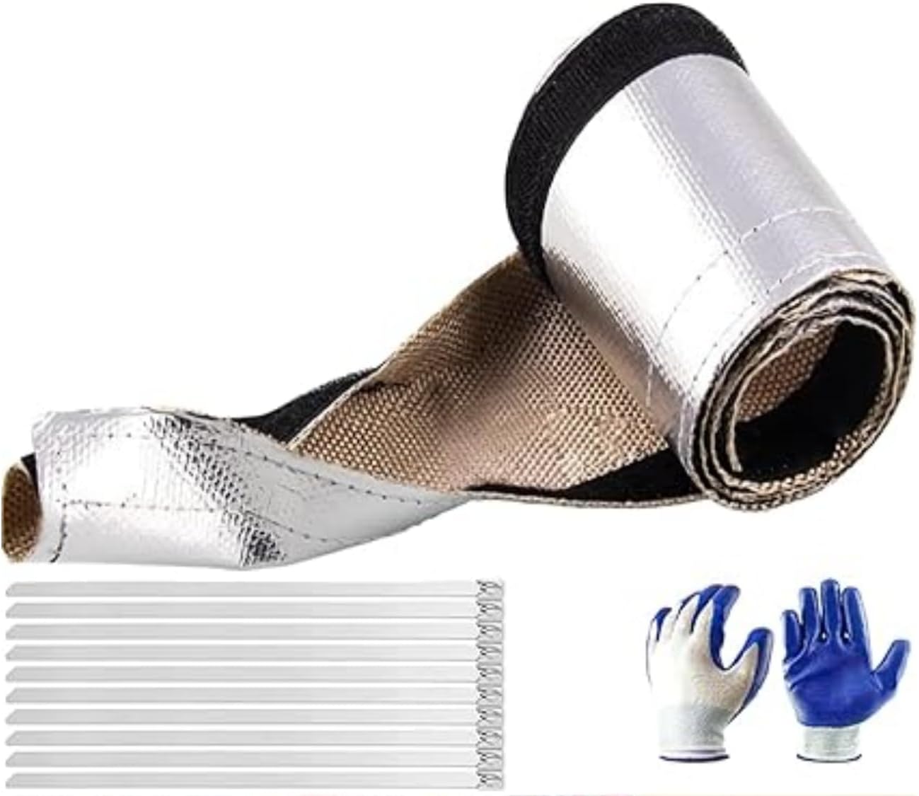 Fynxir 3/4" x10 10 Automotive Heat Shield Sleeve, Ft Aluminized Sleeving for Engine Bay, Exhaust Hose & Wiring | High