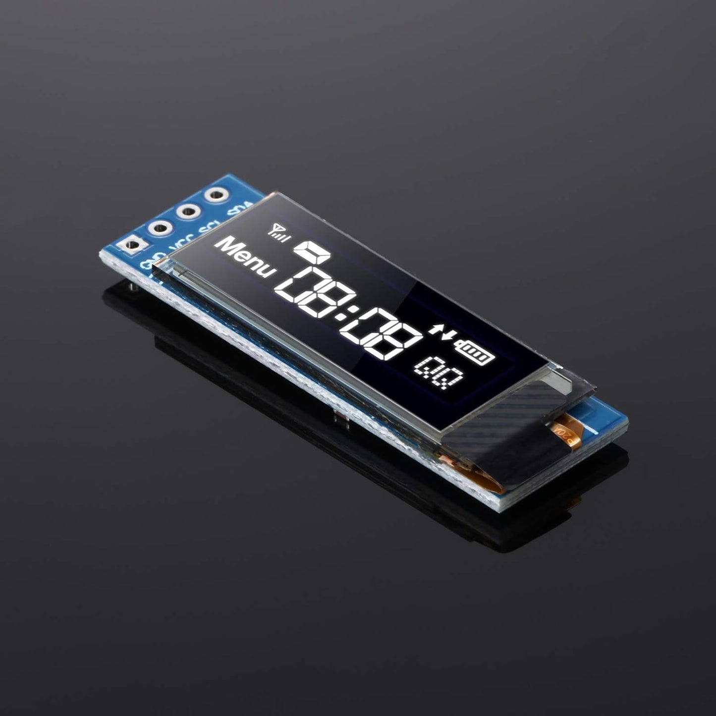 2 I2C 0.91 Inch I2C 3.3V 5V(White Frienda Pieces OLED Display Module, OLED Screen Driver, Compatible with Arduino