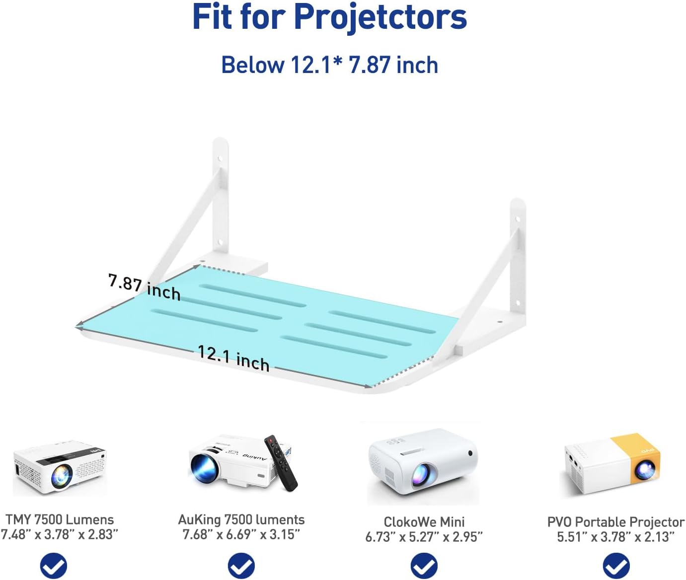 Small Mini Projector Shelf, Modem Shelf, Router Shelf, Floating Projector Wall Mount, Projector Shelf for Wall, Holder