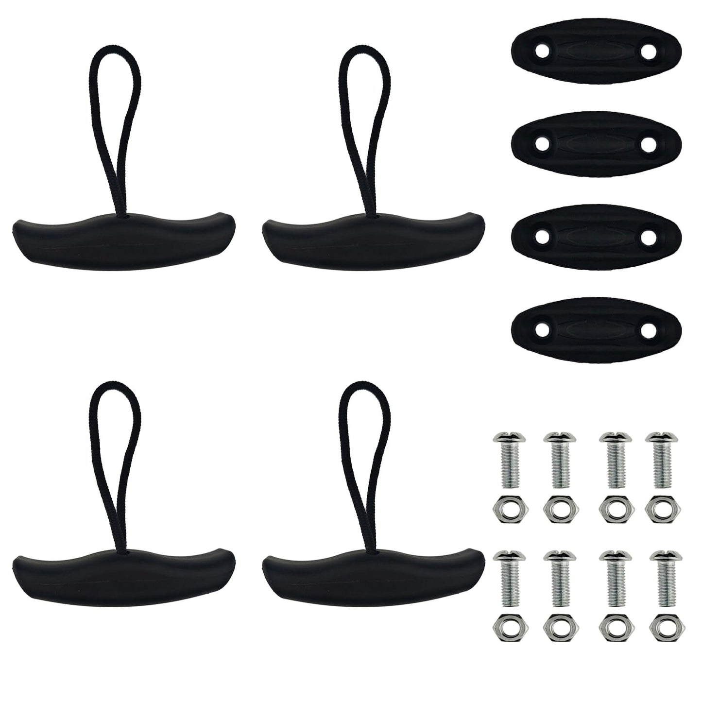 Miokun 2/4/8 Pack Kayak Handles Replacement Kayak Accessories with Cord and Pad Eyes Screws (4)