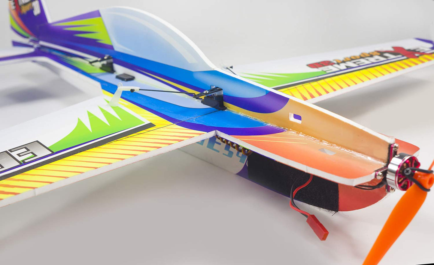Viloga RC Plane Kit - 710mm Xtreme Sports PP Foam Airplane Model for Adults, 3D Aerobatic Outdoor Flying (KIT+Motor+Servos+6CH Receive RX445(FRSKY D16))