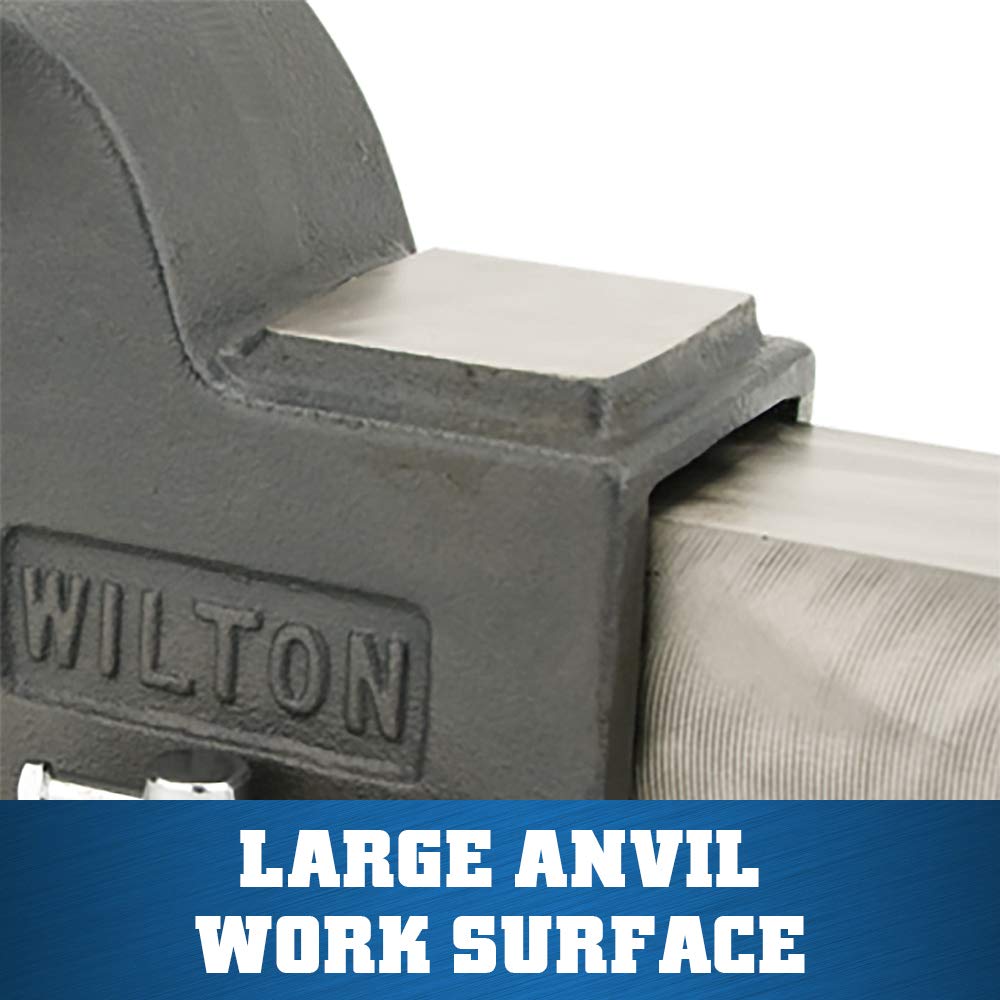Wilton Shop Bench Vise, 6" Jaw Width, 6" Max Jaw Opening, 3-1/2" Throat (Model WS6), Gray