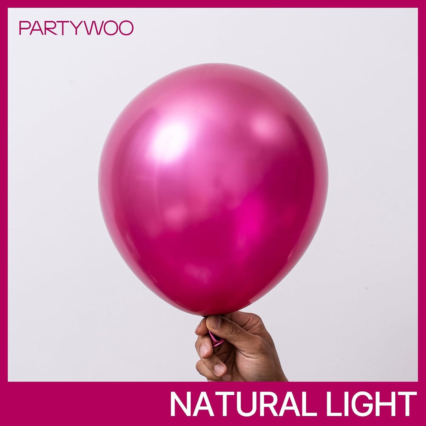 PartyWoo Metallic Pink Star Balloons - 110-Piece Foil Mylar Balloon Arch Kit for Birthday & Wedding Decor | Various Sizes 5-22 Inches