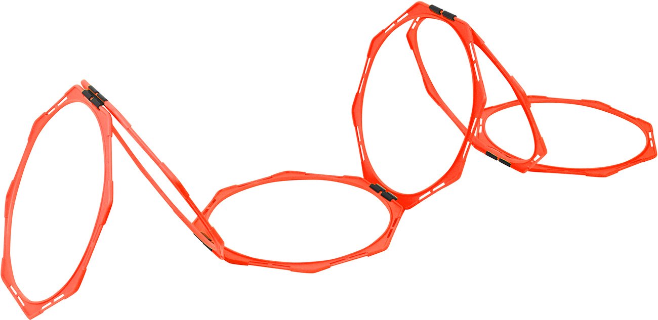20" Hexagonal Speed & Agility Training Rings - Set of 6 with Carry Bag by Trademark Innovations (Orange)