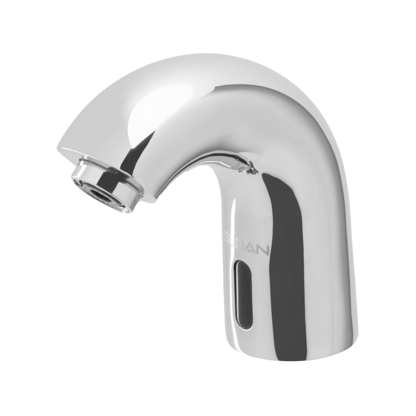 Sloan SF-2100 Sensor Activated Touch-Free Faucet, Commercial Grade w/Mounting Hardware - 0.5 GPM Plug Adapter Hardwired Deck-Mounted Low Body with 4" Trim Plate, Polished Chrome Finish, 3362103