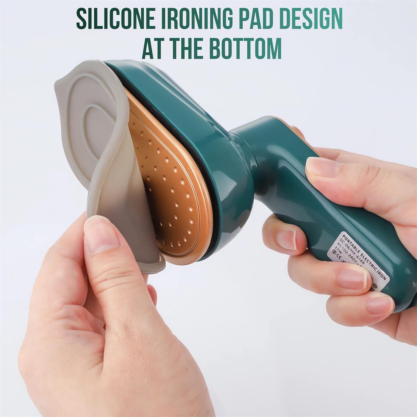 Skiennix Portable Steam Iron - 2023 Mini Travel Iron for Dry & Wet Ironing | Foldable Handheld Design (Green)