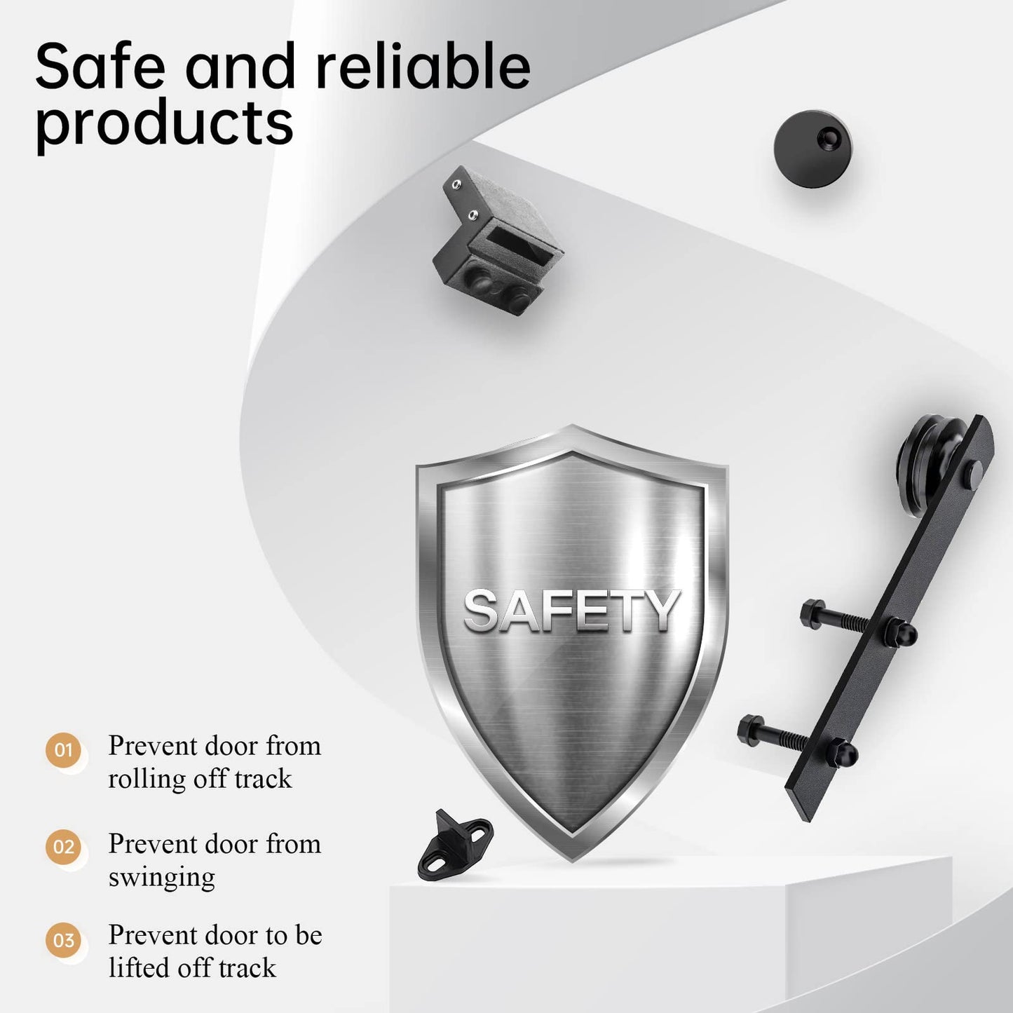 EaseLife 16 FT Sliding Barn Door Hardware Track Kit,Straight Pulley,Slide Smoothly Quietly,Easy Install (16FT Track Kit for 96" Wide Single Door)