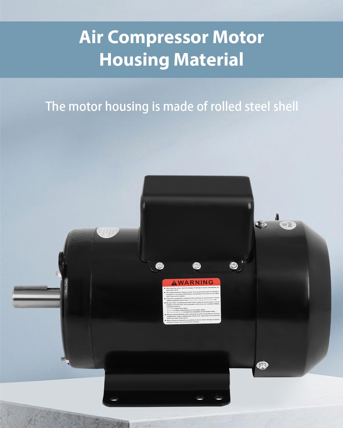 Electric Motor 3HP, 1750RPM Farm Duty Motor, Single Phase Motor 4 Pole 1-1/8"Shaft Diameter 184T CW/CCW TEFC IP55 60HZ