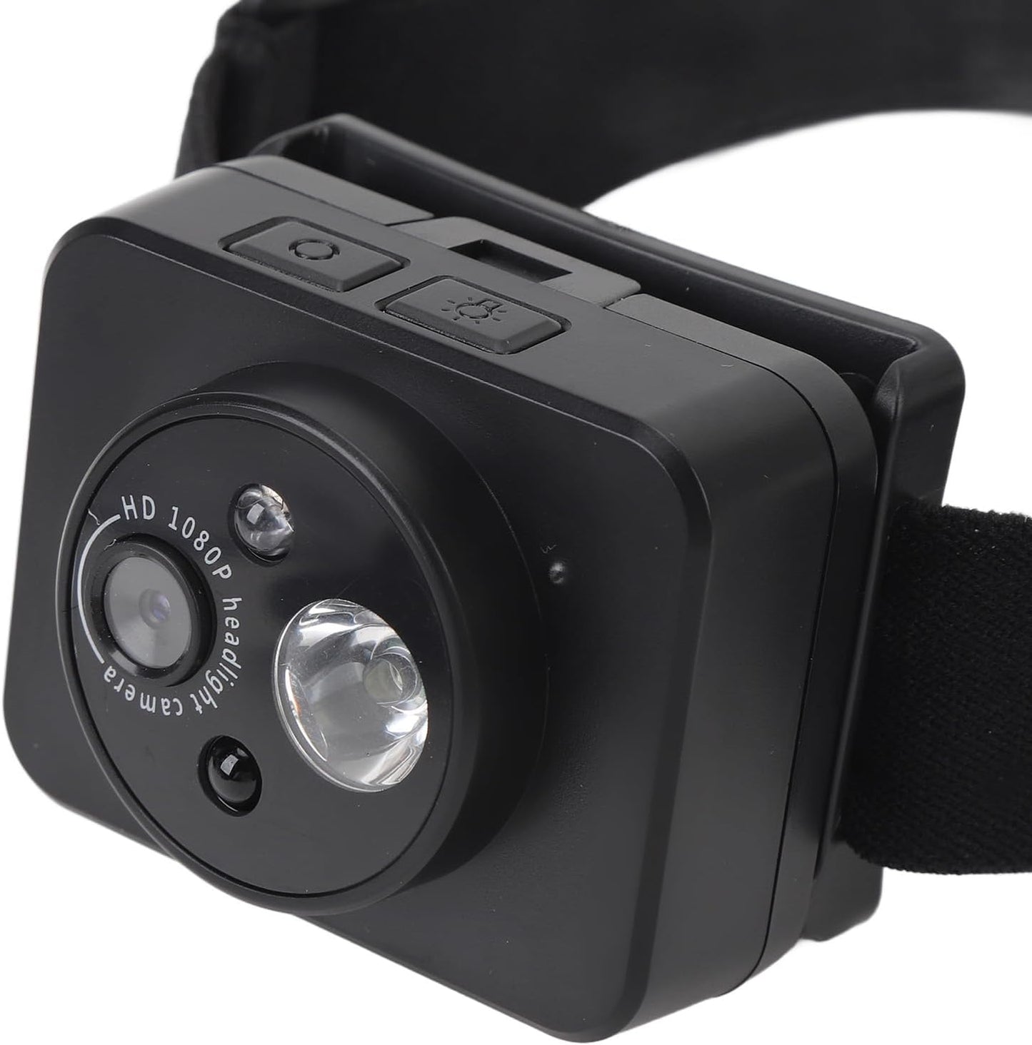 ciciglow 1080P 128GB Head Mounted Action Camera, Adjustable Angle Small Head Mounted Sports Camera, LED Headlamp