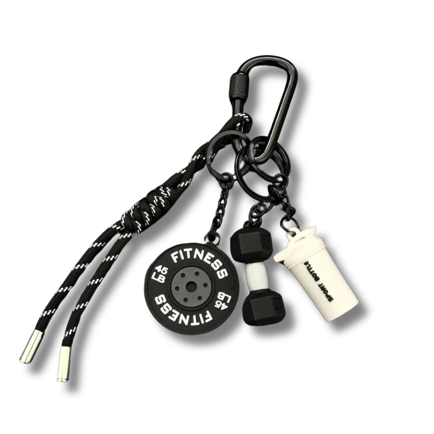 Fitness Keychain for Gym Lovers - Premium Gift for Fitness Enthusiasts (black)