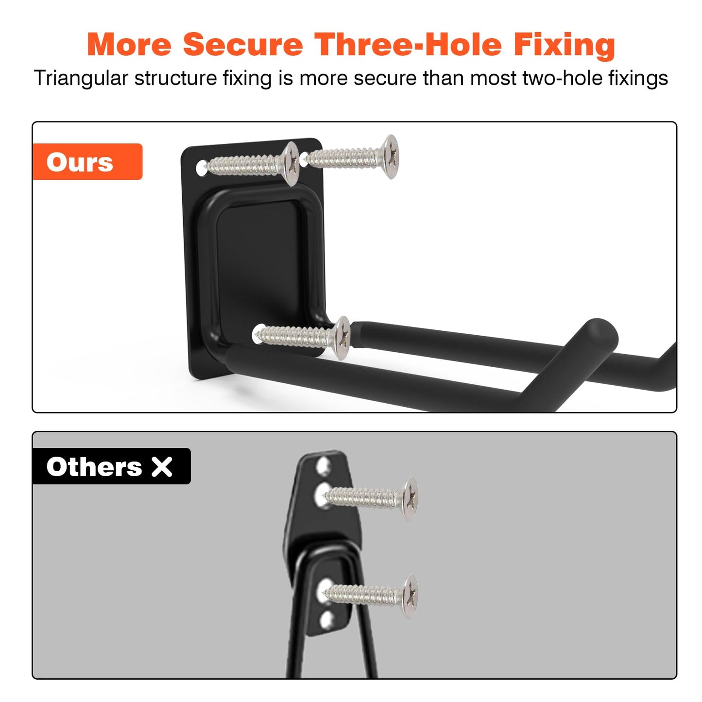Mutilife 6 Packs 7.8inch Heavy Duty Garage Hooks, Garage Storage Organizer for Tool Organization, Shed Metal Utility Hooks Hanger for Tires, Bikes, Shed, Chair, Ladder, Ski and Snowboard