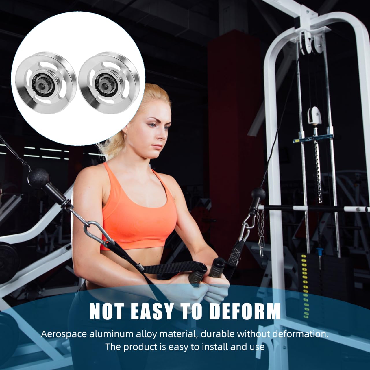 ULTECHNOVO 2-Pack 3.46" Aluminum Alloy Cable Pulley Wheels, Deep-Groove Quiet Bearings for Smooth Home Gym Machine Replacement, Fits LAT Pulldown, Triceps Pushdown & Cable Crossover