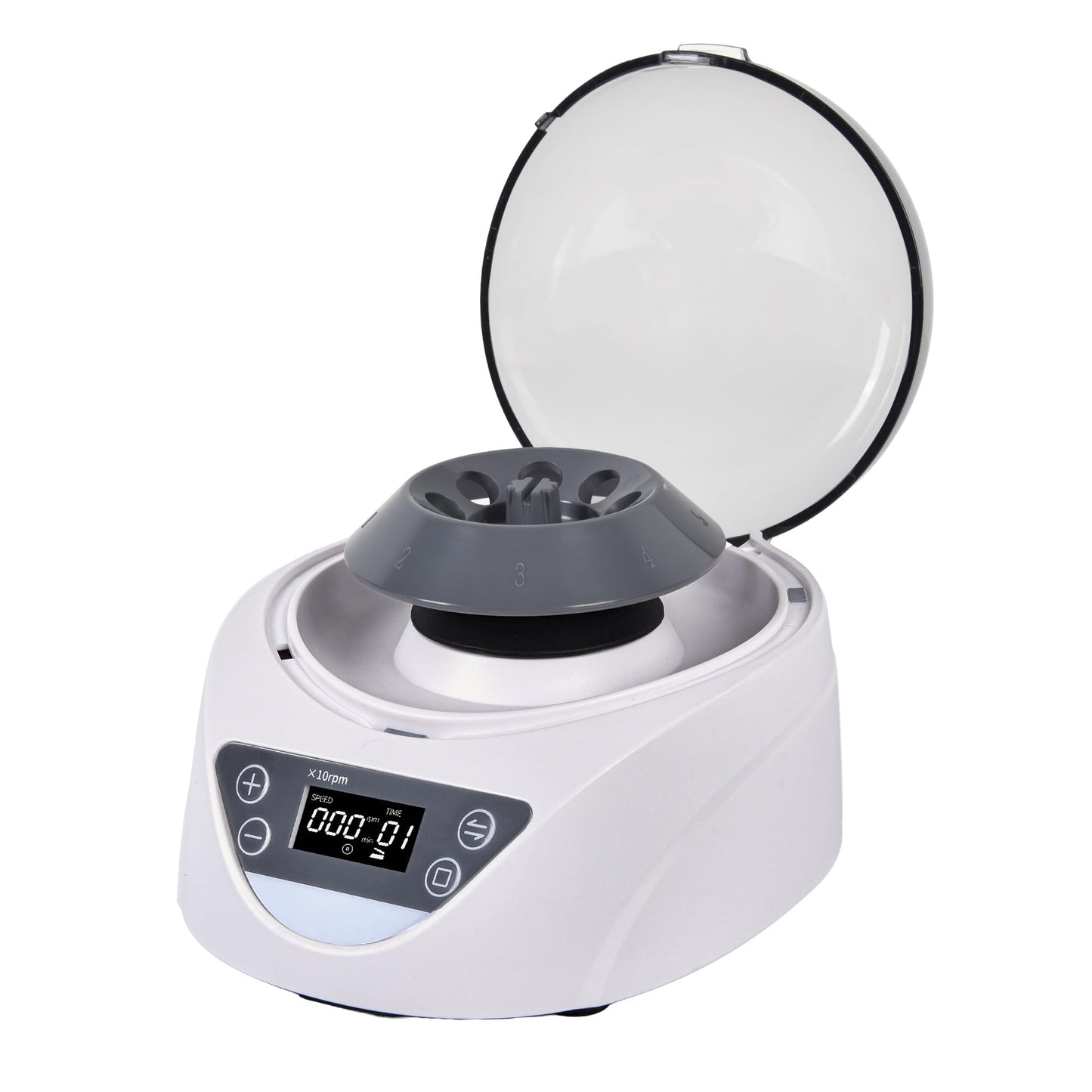 LACHOI Lab Mini Centrifuge Machine LCD Display 100-120000RPM Speed Control 1-99min Timer Max 7245×g RCF Lab Benchtop Centrifuge with 2 Rotors for 8 x 0.2/0.5/1.5/2.0ml & 2×8×0.2mL Strips,100-240V