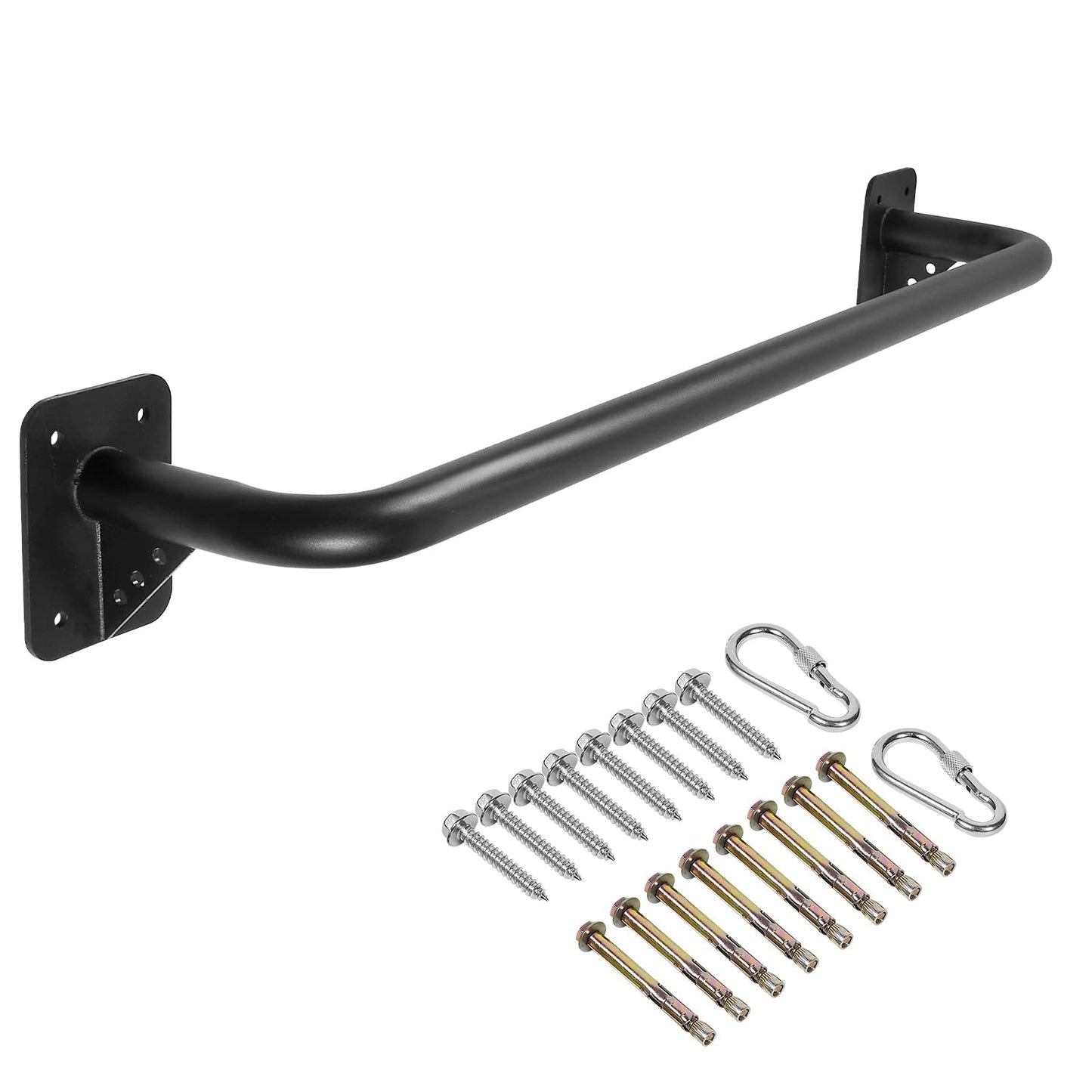 Purife Wall Mounted Doorway Pull Up Bar, Heavy Duty Strength Training Pull-Up Bars for Doorframe, Support Beam or Joist Mount Thick Metal Sturdy Construction Support 500 lbs